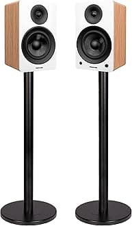 Fluance Ai61 Powered 2-Way 2.0 Stereo Bookshelf Speakers with Speaker Stands 6.5" Drivers 120W Amplifier for Turntable Bluetooth 5 Wireless Music Streaming - RCA Optical USB & Sub Out (Lucky Bamboo)