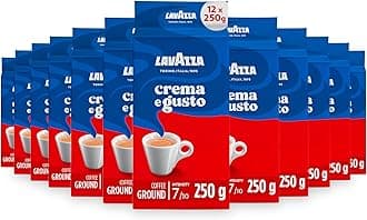 Crema e Gusto Classico Ground Coffee, Dark Roast, 250g Each, 12-Pack - Ideal for Moka and Filter