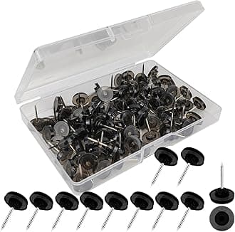 200 Pcs Black Push Pins, Flat Thumb Tacks, Pushpins for Cork Board, Bulletin Board, Wall Hanging (Black, 200)