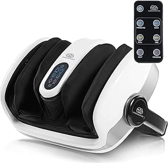 Cloud Massage Shiatsu Foot Massager with Heat - Foot & Calf Massager for Relaxation, Plantar Fasciitis Relief, Neuropathy, Circulation, and Heat Therapy - FSA/HSA Eligible - White, Includes Remote