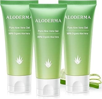 Aloderma 99% Organic Aloe Vera Gel for Face Made within 12 Hours of Harvest, Natural Hydrating Pure Aloe Vera Gel for Soothing Skincare, Moisturizing Aloe for Skin, Face, Sensitive Skin, 4oz - 3ct