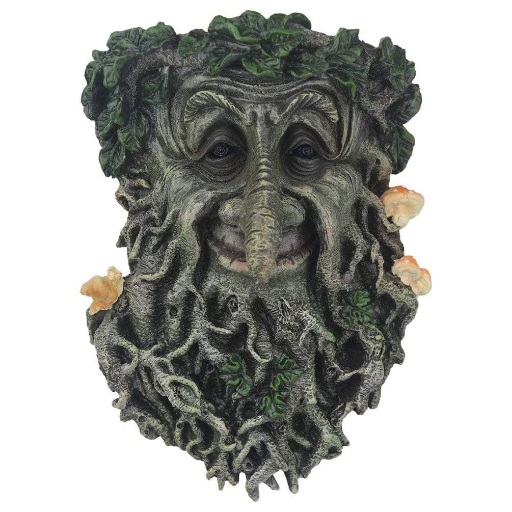Tree Face Sculpture, Flower Planter Pot Hand-Painted Greenman Tree Face Garden Decoration for and Home Décor