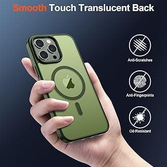 SUPFINE Magnetic for iPhone 13 Pro Max Case (Compatible with MagSafe) (Military Grade Drop Protection) Slim Translucent Matte Shockproof with Anti-Fingerprint Phone Case,Cangling Green