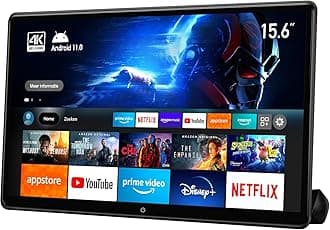 15.6 inch 4K Android Car TV Headrest Monitor for Cars Back seat Rear Entertainment System, Support Wireless Phone Link Touch Screen,with WiFi/Bluetooth/HDMI/USB/Video Player 4G+64G (1*PCs)