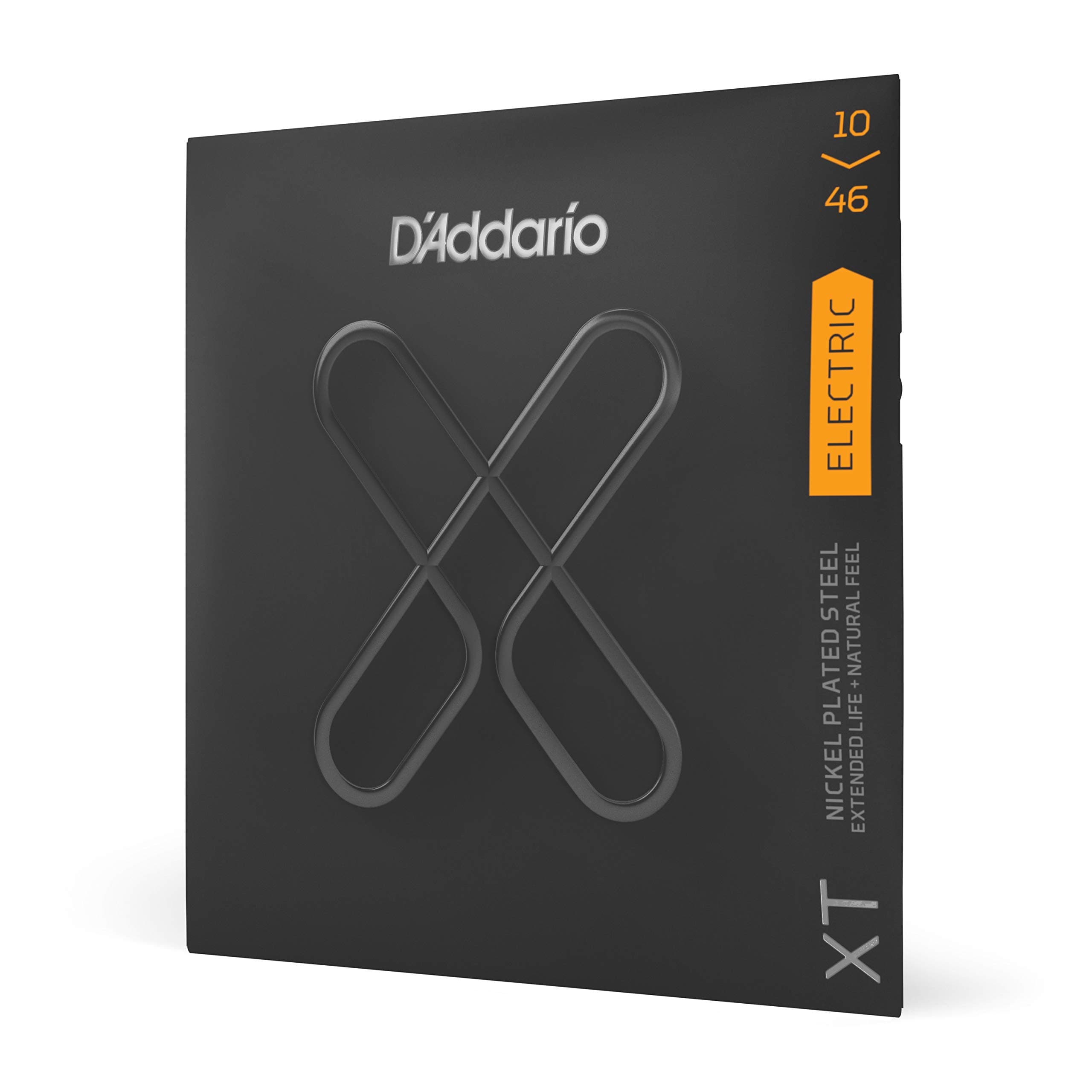 D'Addario Electric Guitar Strings, XT Nickel Coated, XTE1046, Regular Light Gauge 10-46, 6-String Set, Pack of 1
