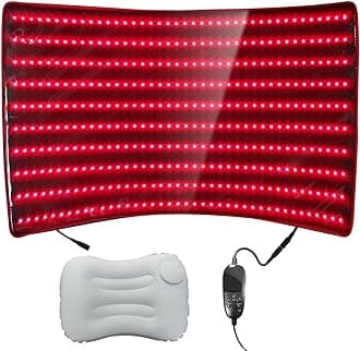 BestQool Red Light Therapy Mat, Infrared Red Light Therapy 38" x 23" Large Pads, 400 LEDs Dual Chip 660nm & 850nm Red Light Therapy for Body, Full Body Infrared Light Therapy Mat. 63W