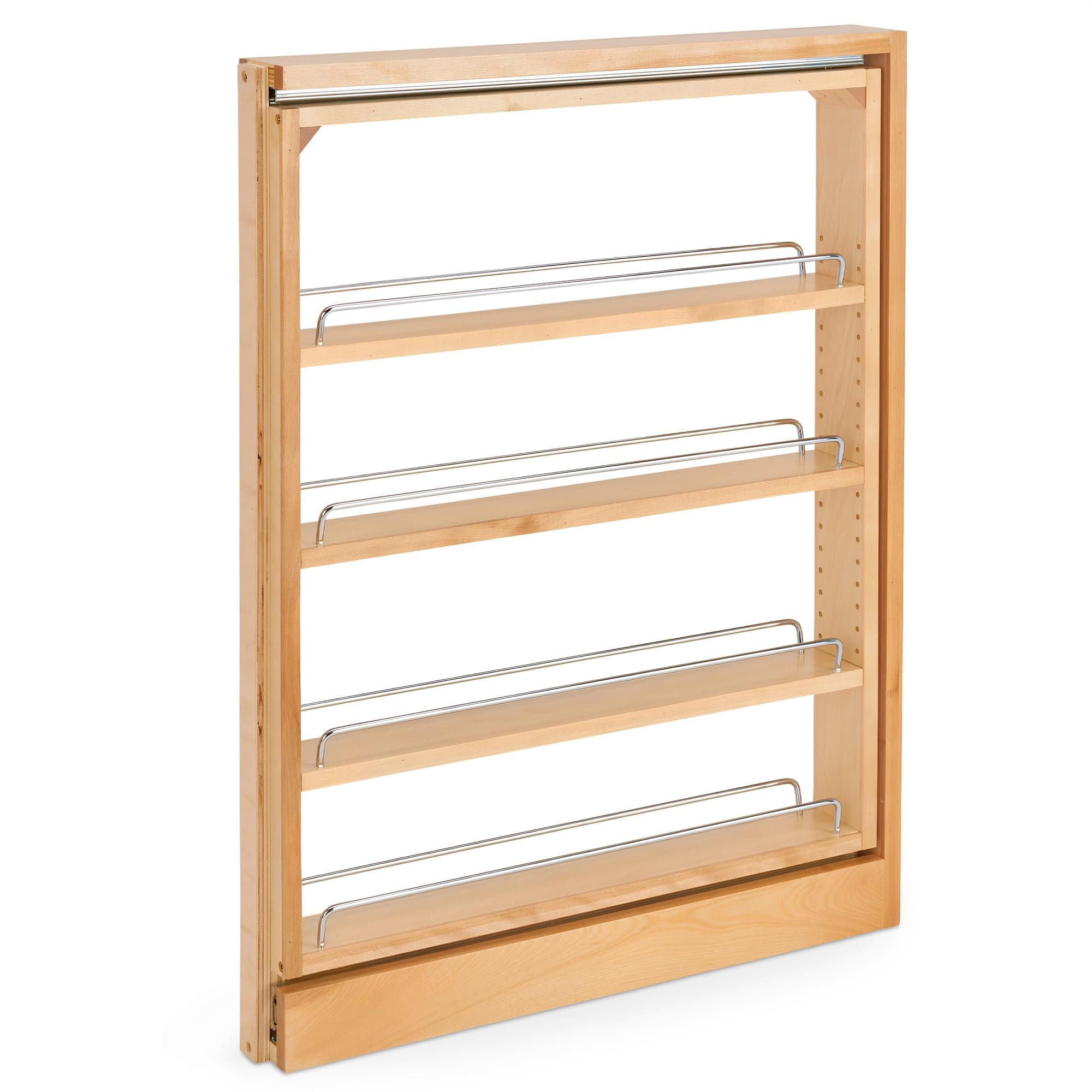 Rev-A-Shelf Pull Out Shelf Organizer for Base Kitchen or Bathroom Cabinets, Wood Filler Pantry Storage or Spice Rack, Maple, 3" x 23" x 30", 432-BF-3C