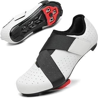 Unisex Cycling Shoes Compatible with Peloton Bike with Single Hook & Loop Strap and Delta Cleats Included Perfect for Indoor Road Riding Bike Shoes for Men Women