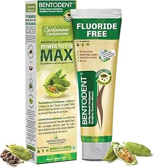 Bentodent Natural Herbal Toothpaste - Cardamom Flavor, 100% Herbal Enamel Protection Toothpaste for Strong Teeth & Healthy Gums, Fluoride-Free, SLS-Free, Safe for Adults & Kids, 100g