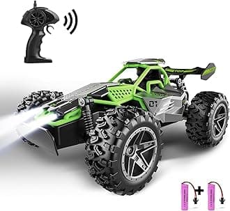 Remote Control Cars for Kids Age 3 4 5 6 7+,2.4Ghz RC Car with LED Lights,15+ KM/H High Speed RC Monster Trucks for Boys Toys,2WD Toy Car for Christmas Birthday Girls Boys Gifts Gray Green
