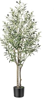 Alupssuc Artificial Olive Tree 3FT Tall Faux Silk Plant(36" in), Indoor Fake Olive Tree with Natural Wood Trunk & Lifelike Fruits, Perfect for Modern Home Office Living Room Floor Decor, 3 FT