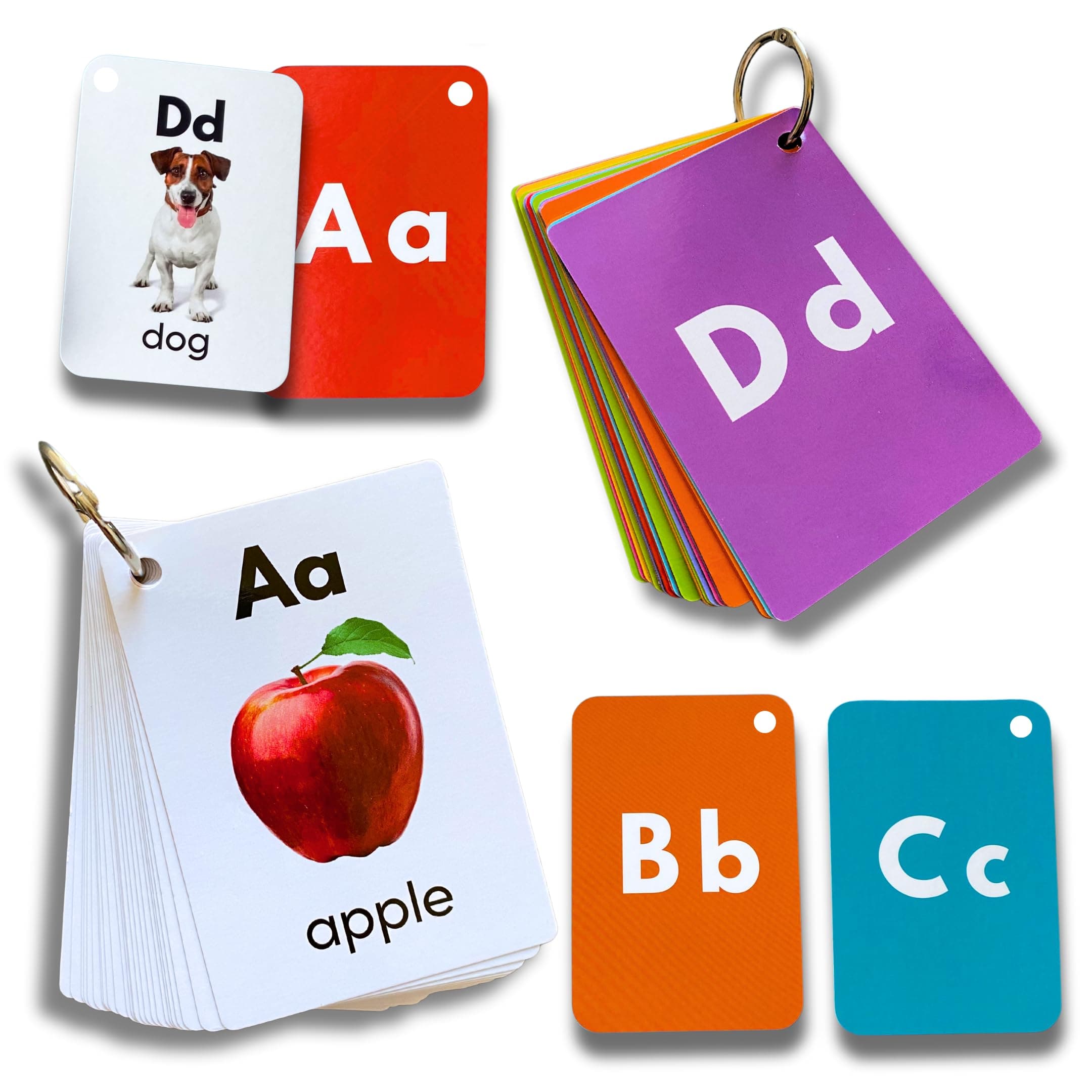 English Alphabets Flash Cards (Realistic Images)