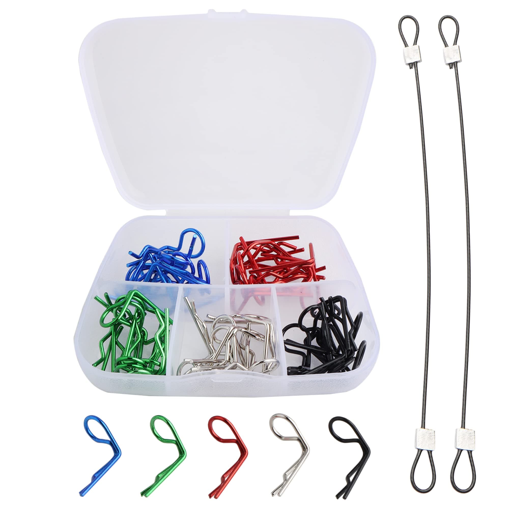 50PCS 90-Degree Angle Body Clips Bent Springy Pins for All 1/10 Scale Model Car Truck Crawler Truck