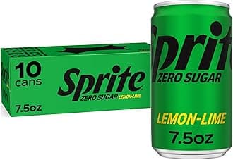 Zero Sugar Lemon Lime Diet Soda Pop Soft Drinks, 7.5 fl oz, 10 Pack