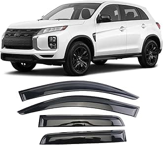 Tape-On Window Visors FIT 2011–2023 Mitsubishi Outlander Sport/ASX – 4PCS Rain Guards, Smoke Acrylic, Vent Deflectors with 3M Adhesive