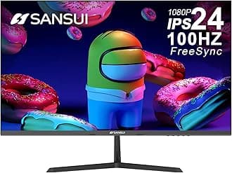 SANSUI 24 Inch FHD Monitor 100Hz IPS Computer Monitor HDMI VGA Ports Eye Care Monitor with Adjustable Tilting VESA Mount for Home Office (ES-24X3AL-NEW HDMI Cable Included)