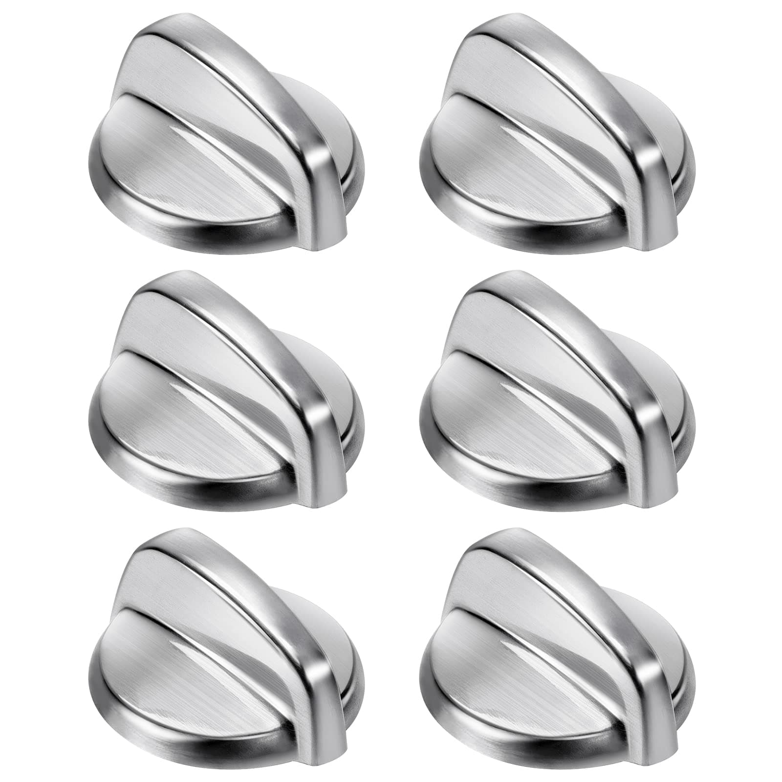Blutoget WB03T10325 Heavy Metal Knobs 6 Pack Fit for General Electric GE Cooktop Burner Range Control Knob -Replaces AP5690210 PS3510510 2691864 PS3510510 Burner Stove Knob