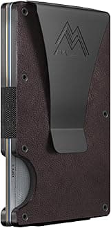 Minimalist Wallet for Men & Women - Slim RFID Wallet, Scratch Resistant, Credit Card Holder & Money Clip, Easily Removable Money & Cards, (Vintage Brown Leather)