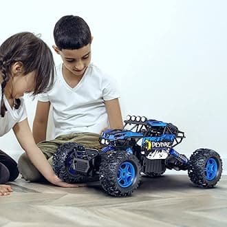 1:12 Large Remote Control car for Boys Kids with Lifting Function,4WD RC Cars Electric Monster Truck Toy Gifts 4X4 Off-Road RC Rock Crawler 2.4GHz RC Truck with 2 Batteries(Blue)