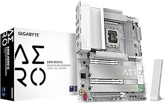 GIGABYTE Z890 AERO G Intel Core Ultra (Series 2) LGA 1851 Motherboard, ATX, DDR5, 5xM.2, PCIe 5.0, Thunderbolt 4, WIFI7, Dual 2.5Gbe LAN, EZ-Latch