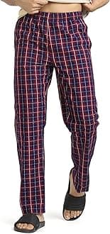XYXX Men's Super Combed Cotton Checkered Checkmate Pyjamas Elasticated Waist, Drawstring,Loungewear for Men