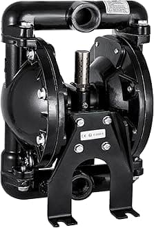 VEVOR Air-Operated Double Diaphragm Pump 1 inch Inlet Outlet Aluminum 35 GPM Max 120PSI, Nitrile Diaphragm, QBY4-25L-1inch-35