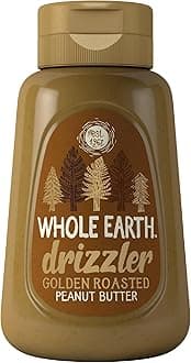 Whole Earth Drizzler Golden Roasted Peanut Butter, Super Smooth Squeezy Runny Nutty Spread Made with 100% Peanuts, All Natural Ingredients, No Added Sugar, Gluten Free, Vegan Friendly – 320g