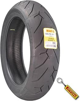 Diablo Rosso II 180/55 ZR 17 M/C (73W) TL Rear Motorcycle Tire - High Performance, Durable, and Reliable: Sport Performance for Road Use with Keychain