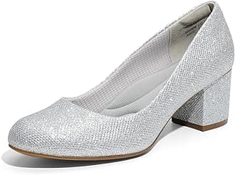 Women's Pumps Low Chunky Block Heel Dress Shoes Closed Round Toe Comfortable Heels