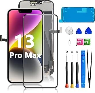 for iPhone 13 Pro Max Screen Replacement 6.7 Inch, 3D Touch LCD Screen Digitizer for A2484, A2641, A2644, A2645, A2643 with Repair Tools Kit+Screen Protector+Waterproof Frame Adhesive