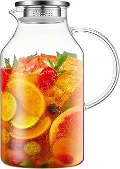 Glass Pitcher with Lid