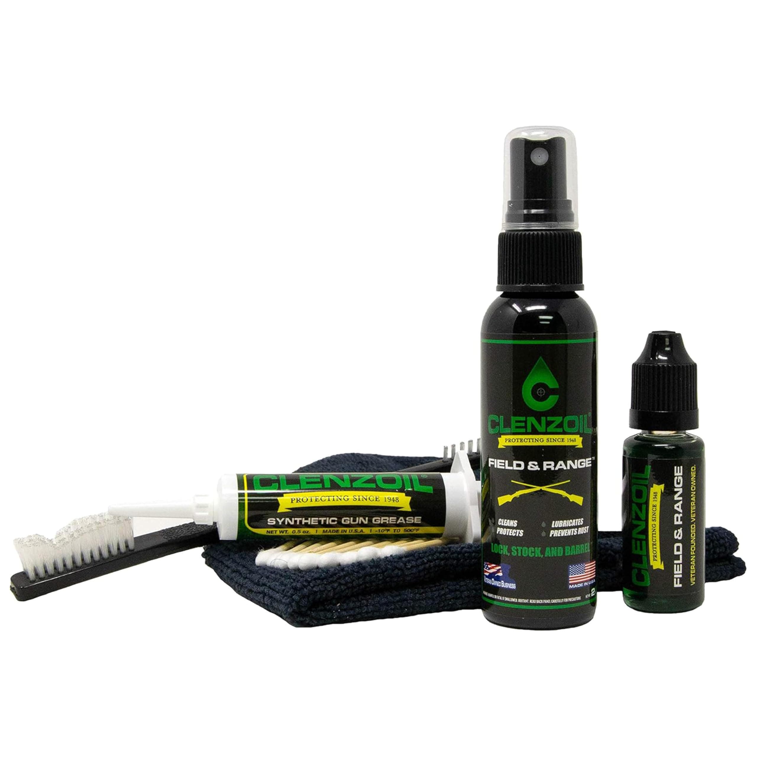 Field & Range Essentials Combo Kit - Cleaning Kit - All-in-One Gun Cleaning Kit - Firearm Cleaning & Gun Lubrication - Rust Preventative Kit - with Microfiber Towel, Gun Oil & Pump Sprayer