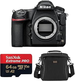 Nikon D850 FX-Format DSLR Camera Body with 2 SanDisk 64GB Memory Cards Deluxe Carrying Bag Card Reader
