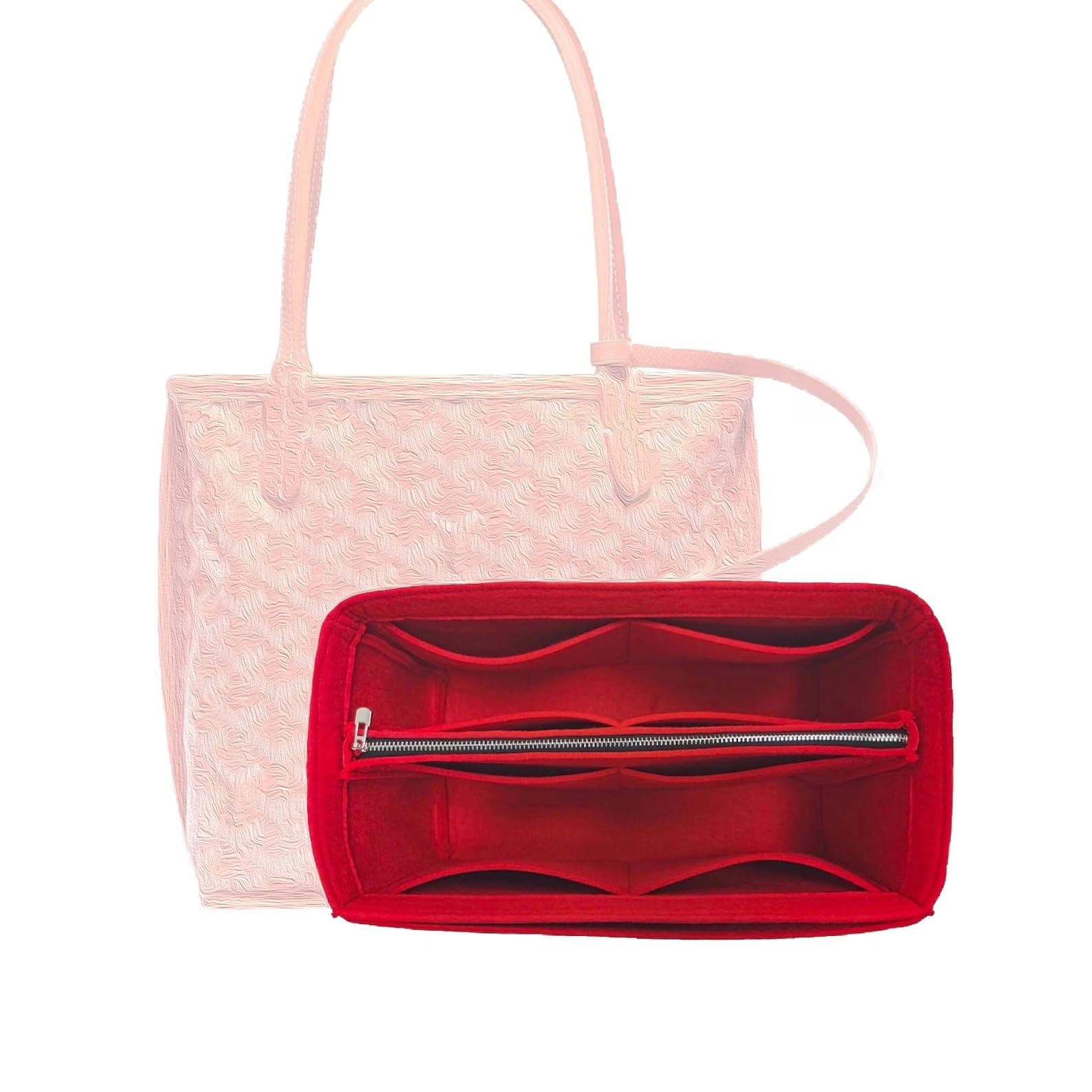 Divitize Premium Purse Organizer compatible with Anjou Mini/PM/GM Bag Insert — with Silver Zip Perfect Fit, Durable Quality Felt, Full Coverage No Bulking, +24 Shades (For Anjou GM, Lime)