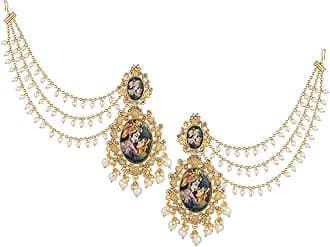 The Luxor Non-Precious Metal Gold Plated Pearl Earrings For Women's & Girls