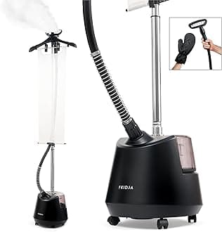 f1200 Clothes Steamer Pro - Powerful 2200W Premium Garment Steamer - Dual Steam Settings & 3L Water Tank for Rapid Wrinkle Release - Suitable for All Fabrics, Updated Design - Matt Black