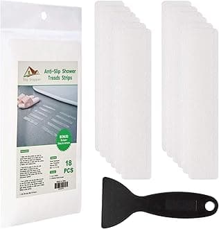Non Slip Bathtub Strips 18 PCS Larger Adhesive Anti Slip Shower Stickers for Bath Tub,Bathroom,Stairs with Premium Scraper