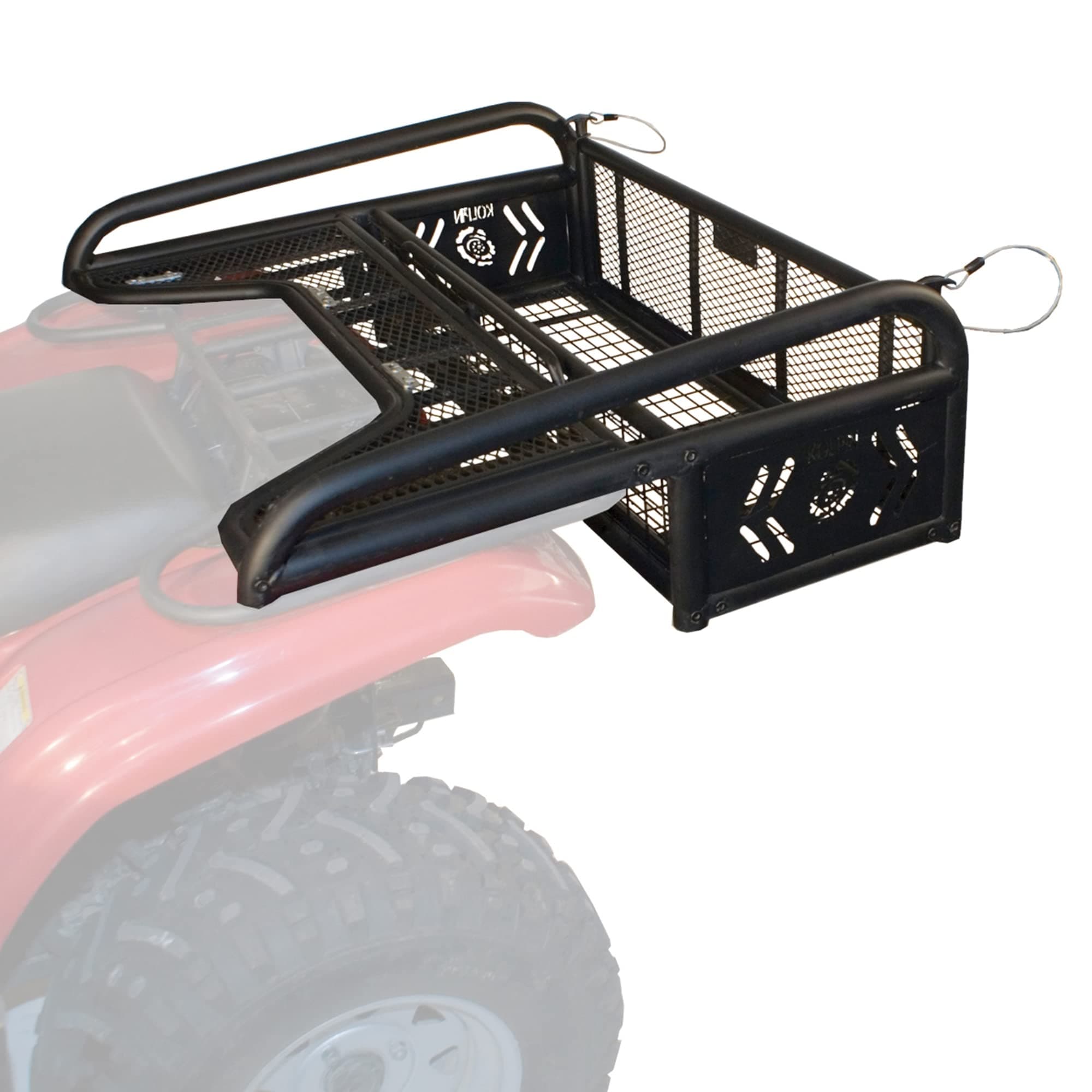 ATV Rear Drop Basket Rack Collapsible Tailgate Universal - 53300, Black