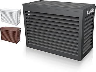 AirDeko Mini Split Air Conditioner Covers for Outside Units - Anti-Theft Sturdy Aluminum AC Cover for Mini Split System Outdoor Condenser - Fits 18000 BTU to 24000 BTU - Charcoal Grey