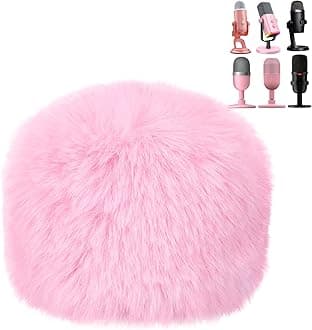 Furry Windscreen - Wind Muff Pop Filiter for Blue Yeti, Yeti Pro, Yeti Nano, Mic Cover Compatible for A8M, SoloCast, Razer Mini, Razer X, Razer Seiren V2 Pro and Normal ASMR USB Mics (Pink)
