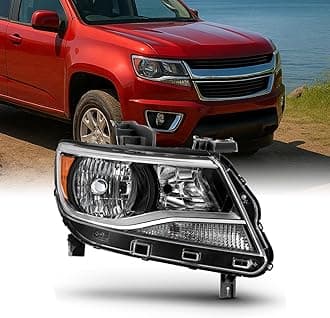 Fits 2015-2022 Chevy Colorado [Halogen Type] Black Headlight Right Passenger Headlamp Replacement