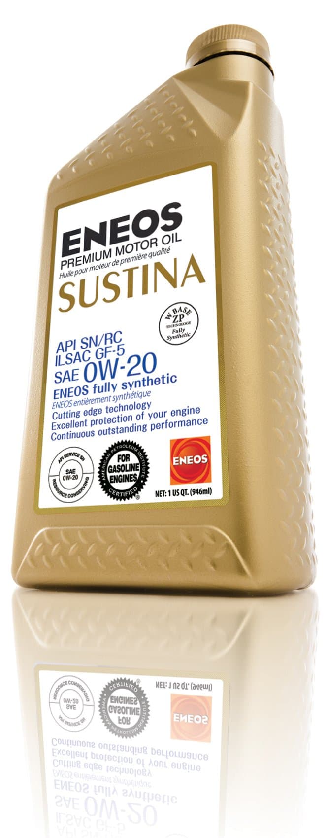 Sustina (3220300) API SN/ILSAC GF-5 Certified 0W-20 Fully Synthetic Motor Oil - 1 Quart Bottle