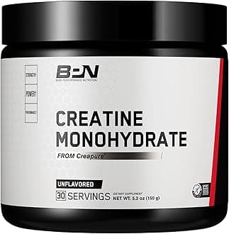 BARE PERFORMANCE NUTRITION, BPN Pure Creatine Monohydrate Powder by Creapure, 5g of Creatine per Serving, Supports Muscle Growth, Unflavored Creatine Powder, 30 Servings
