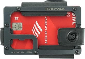 Trayvax Contour Minimalist Wallet Tactical Armor Steel Front Pocket RFID, Light Black