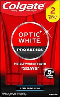 Optic White Pro Series Whitening Toothpaste with 5% Hydrogen Peroxide, Stain Prevention, 3 oz Tube, 2 Pack