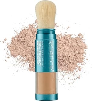 Colorescience Sunforgettable Total Protection Brush-On Sunscreen Mineral Powder for Sensitive Skin, Tan, 0.21 Oz (Pack of 1)