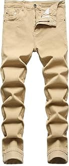 JUNBAOSS Men's Slim Fit Stretch Jeans Ripped Skinny Jeans for Men, Distressed Straight Leg Fashion Comfort Flex Waist Pants