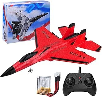 RC Airplane 2CH RC Plane 2.4GHz Remote Control Plane RTF SU35 RC Jet Easy to Fly FX620 Airplane Toys rc Planes for Adults, Kids and Beginner with Night Lights（Red）
