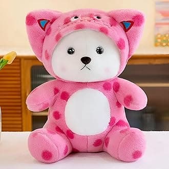 Bateu Cute Stuffed Animals Plush Toys | Soft Toys for Kids Girls Teddy Bears Plush Toys for Children and Adults (Dot Pink, Large) 25cm