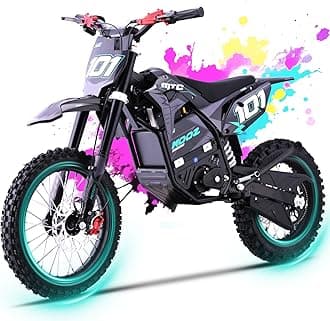 HP115E 40MPH 60V 3000W Electric Dirt Bike for Teens, Electric Motorcycle with L-ion Battery, 14"/12" Tires, Hydraulic Brakes, Mountain Off - Road Motorcycle for Aged 8-14